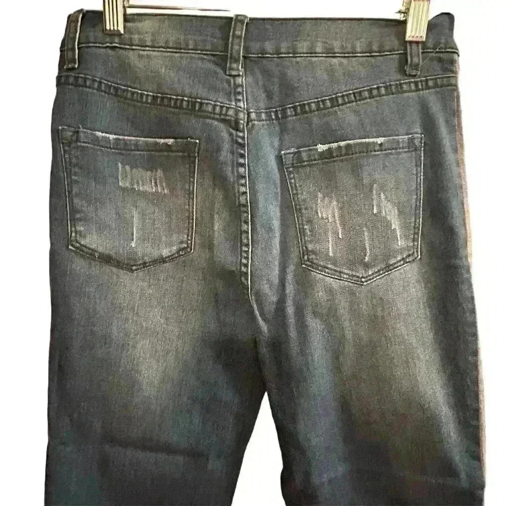 Lolo Women's Ankle Jeans Size 11 Blue Side Stripe‎ Stretch Denim - Picture 9 of 12